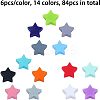 CHGCRAFT 84Pcs 14 Colors Silicone Beads SIL-CA0001-26-3