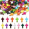 130Pcs 13 Colors Acrylic Cross Pendants PALLOY-YW031-1