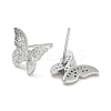 Rack Plating Brass Micro Pave Clear Cubic Zirconia Stud Earrings for Women EJEW-M260-13P-A-2