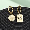 5Pcs 304 Stainless Steel Rhinestone Hoop Earrings EJEW-G447-01G-3