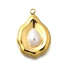 Plastic Imitation Shell Pendants STAS-H201-01D-G-1