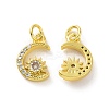 Brass Micro Pave Cubic Zirconia Charms KK-E068-VF051-1