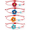 4Pcs Handmade Waxed Cord Braided Bracelets AY6602-5-1