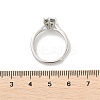 Rhodium Plated 925 Sterling Silver Moissanite Adjustable Rings for Women RJEW-U038-09P-5