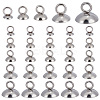 100Pcs 5 Styles 201 Stainless Steel Bead Cap Pendant Bails STAS-GO0001-11-1