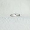 2Pcs Heart 925 Sterling Silver Micro Pave Clear Cubic Zirconia Finger Rings for Women FS-WG4005F-03-2