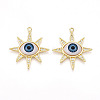 Brass Micro Pave Clear Cubic Zirconia Pendants for Women KK-T070-104-1