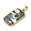 Ion Plating(IP) 304 Stainless Steel Enamel Pendants STAS-Q003-01G-017-3