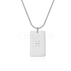 European Style 304 Stainless Steel Zodiac Pendant Necklaces for Women NF9603-12-1