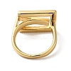 Brass Letter E Geometric Open Cuff Rings for Women RJEW-B062-01G-3