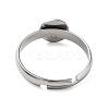 Non-Tarnish 304 Stainless Steel Adjustable Pad Ring Settings STAS-M333-03B-P-3