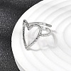 5Pcs 304 Stainless Steel Open Cuff Rings for Women RJEW-K313-12P-3