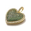 Brass Micro Pave Cubic Zirconia Pendants KK-C090-43G-01-2