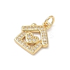 Brass Micro Pave Clear Cubic Zirconia Pendants KK-H255-23G-1-2