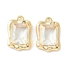Brass Micro Pave Clear Cubic Zirconia Charms KK-L208-08G-2