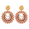 304 Stainless Steel with Glass Seed Beads Stud Earrings EJEW-MZ00761-02-3