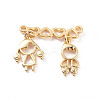 Rack Plating Brass Connector Charms KK-C240-01G-1