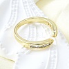 Brass Micro Pave Clear Cubic Zirconia Open Cuff Rings for Women RJEW-F179-06G-4