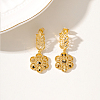 Elegant Vintage Flower Brass Dangle Stud Earrings IR7632-2
