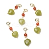 Natural Agate Heart Pendant Decorations AJEW-P108-11G-1
