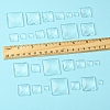 48Pcs 6 Styles Transparent Square Glass Cabochons GGLA-FS0001-06-5