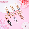 Cat Alloy Enamel Pendant Decorations HJEW-YW00054-02-1