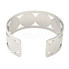 304 Stainless Steel Wide Hollow Saint Benedict Medal Open Cuff Bangles LS-BJEW-S154-01P-3