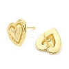 Rack Plating Brass Heart Stud Earrings for Women EJEW-F326-22G-2
