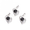 Natural Black Agate Pendants G-L512-O09-1