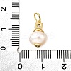 Brass Micro Pave Clear Cubic Zirconia with Natural Pearl Charms KK-V011-55G-3