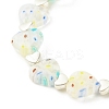 Handmade Millefiori Lampwork & Alloy Heart Beaded Stretch Bracelet BJEW-JB08042-04-4