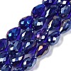 Transparent Electroplate Glass Beads Strands EGLA-N013-T6mm-B07-1