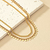 Alloy Disc Tassel Twisted Chain Double Layer Necklaces for Women FS-WG469BC-01-3