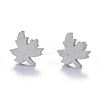 Non-Tarnish Autumn Theme Unisex 304 Stainless Steel Stud Earrings X-EJEW-E254-10P-1