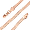 4mm Rack Plating Brass Flat Snake Chain Necklaces for Women Men MAK-L044-14RG-4