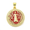 Rack Plating Brass Micro Pave Cubic Zirconia Pendants KK-B091-22G-01-1