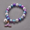 Plastic Imitation Pearl Stretch Bracelets and Necklace Jewelry Sets SJEW-JS01053-02-7