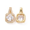 Brass Micro Pave Cubic Zirconia Pendants KK-E068-VC426-1