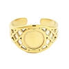 Real 18K Gold Plated 304 Stainless Steel Open Cuff Rings for Women RJEW-B061-01G-03-2