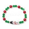 Natural Dyed Mashan Jade Gemstone Beaded Stretch Bracelets BJEW-MZ00193-2
