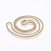 304 Stainless Steel Box Chain Necklaces NJEW-O102-19G-1