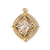 304 Stainless Steel Micro Pave Cubic Zirconia Pendants STAS-OY007-54G-1