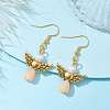Angel Antique Golden Alloy & Resin Dangle Earrings EJEW-JE05686-08-2