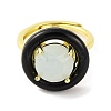 Rack Plating Round Brass Enamel Adjustable Rings RJEW-U004-01C-G-2