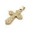 304 Stainless Steel Charms with Rhinestone STAS-Q343-16G-2