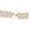 Brass Micro Pave Clear Cubic Zirconia Bangles BJEW-A116-04G-B-4