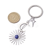 Stainless Steel with Natural Gemstone Pendants Keychain KEYC-JKC00776-M-3
