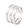 304 Stainless Steel Cuff Open Rings RJEW-P176-01P-4