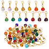 56Pcs 4 Color Glass Pendant Decorations HJEW-GA00044-1