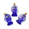 Handmade Dichroic Foil Lampwork Pendants X2-DICH-G001-01G-08-1